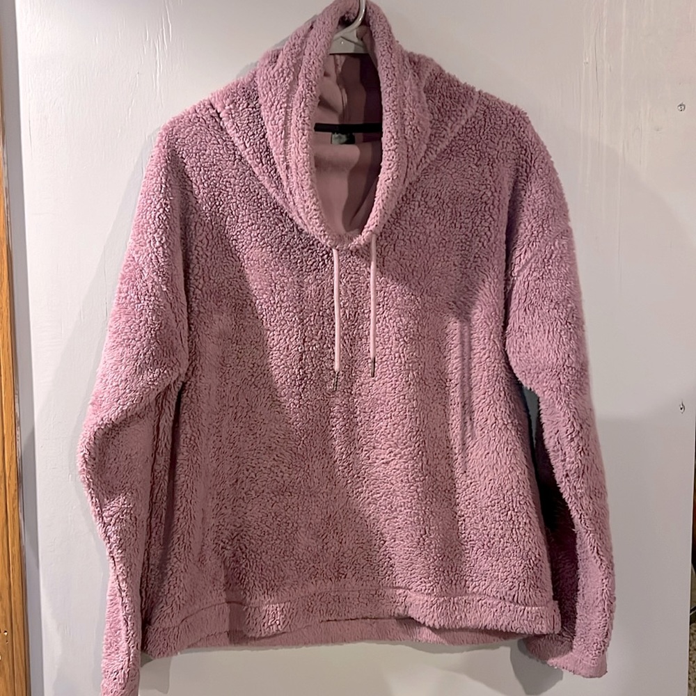 Champion Pink Sherpa‎ Fleece Cowl Neck Sweater